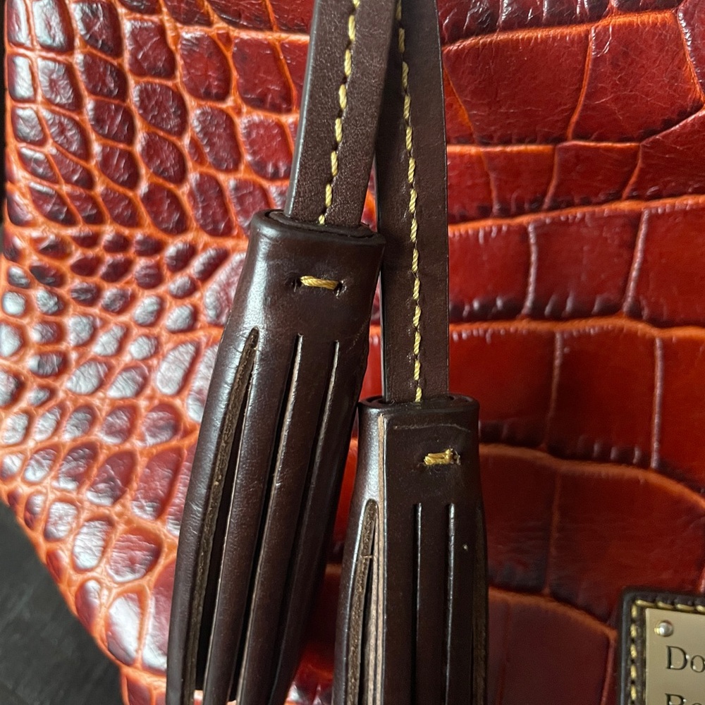 Dooney & Bourke Rich Brown Crocodile Hobo Bag - Picture 4 of 9